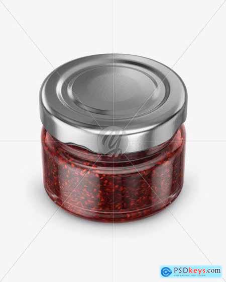 Glass Jar with Raspberry Mockup 50655