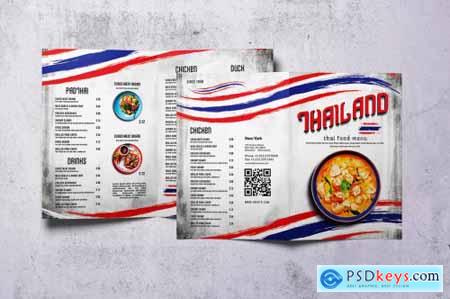 Thai Cuisine Food Menu Bifold A4 & US Letter