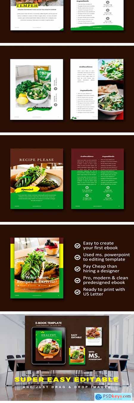 Recipe Vegetarian Theme Cookbook Templat 1949040