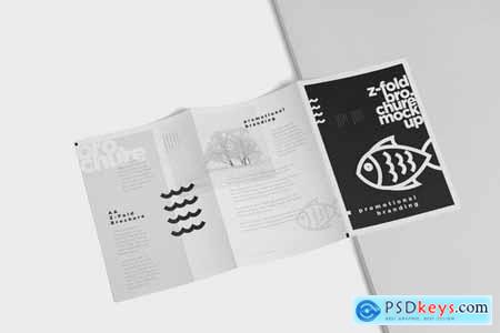 Z-Fold Brochure Mockup - Din A4 A5 A6 Size