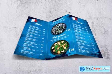 French Cuisine Trifold A4 & US Letter Food Menu