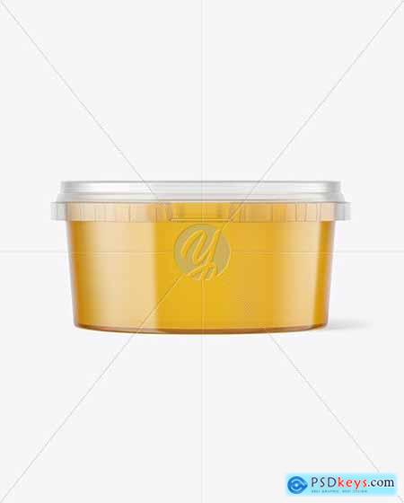 Plastic Container with Honey Mockup 50704