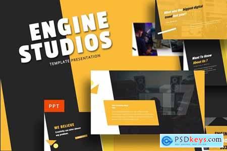 Engine Studio - Music Powerpoint, Keynote and Google Slides Templates