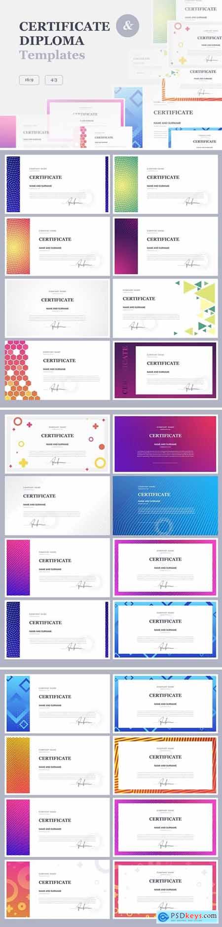 Certificate Diploma Powerpoint Keynote and Google Slides Templates