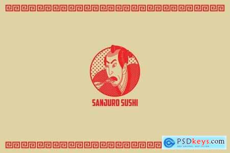 Sanjuro Sushi Logo Template