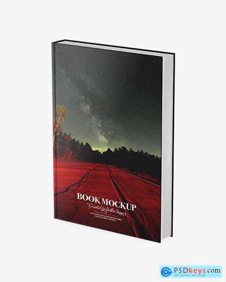 Book w- Glossy Cover Mockup - Half Side View 50826