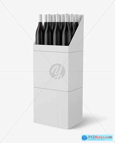 Stand with Red Wine Bottles Mockup 50873