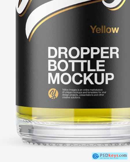 Clear Glass Dropper Bottle with Oil Mockup 50975
