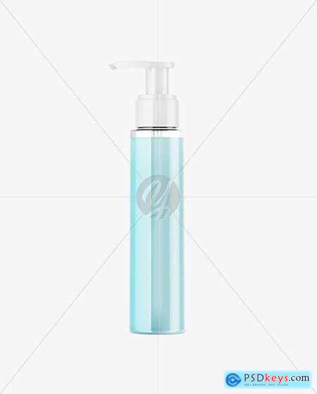 Plastic Cosmetic Bottle with Pump Mockup 50988