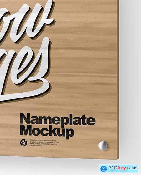Wooden Nameplate Mockup 50972