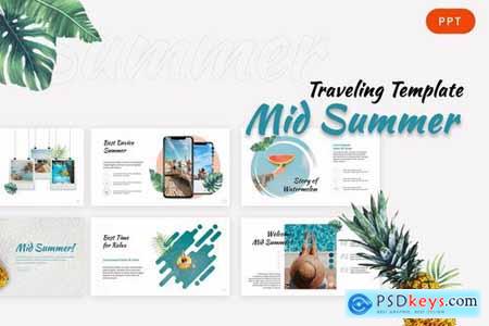 Mid Summer - Traveling Powerpoint Google Slides and Keynote Templates