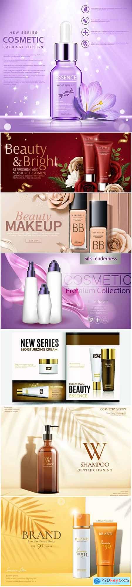 Skin care vector set ads
