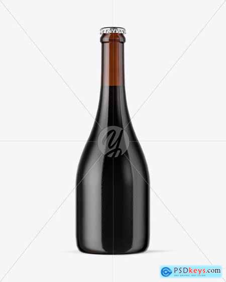 Amber Glass Dark Beer Bottle Mockup 50923