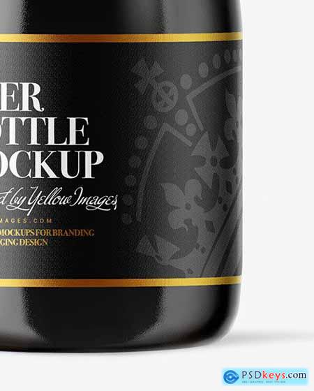 Amber Glass Dark Beer Bottle Mockup 50923
