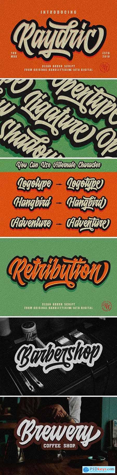Raydric Script + Shadow Outline Font