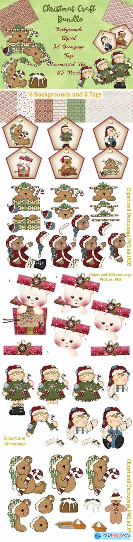 Christmas Clipart and Backgrounds Bundle 1993062