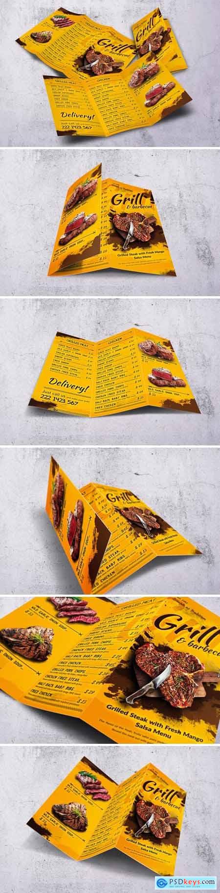 Barbecue Trifold A4 & US Letter Food Menu