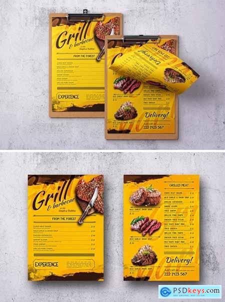 Barbecue Single Page A4 & US Letter Food Menu