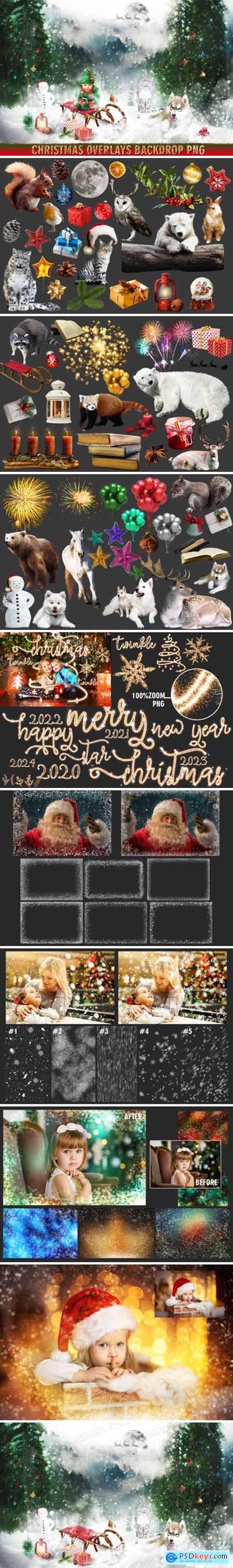 150 Christmas Overlays Photoshop 1993767