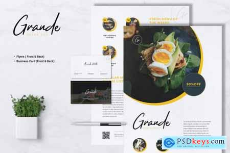 GRANDE Restaurant Flyer & Business Card