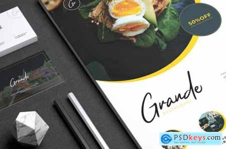 GRANDE Restaurant Flyer & Business Card