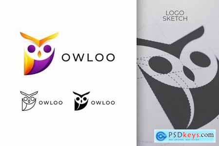 Modern Minimalistic Owl Logo