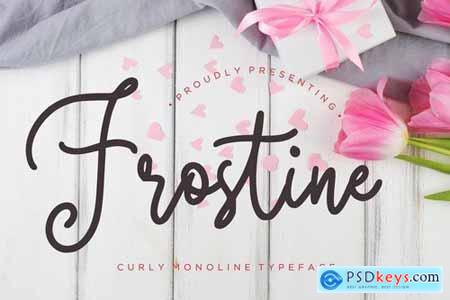 Frostine Curly Monoline Typeface