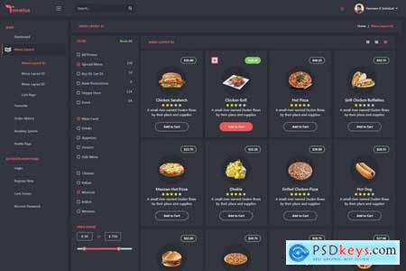 Tomatus-Restaurant UserWebsite & Dashboard UI (XD)