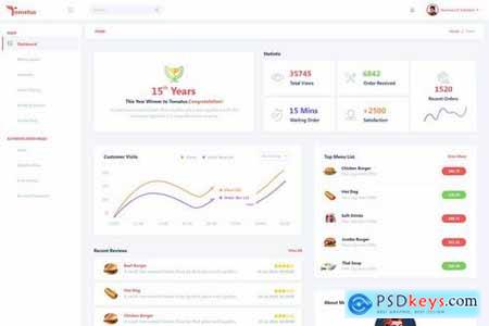 Tomatus-Restaurant UserWebsite & Dashboard UI (XD)