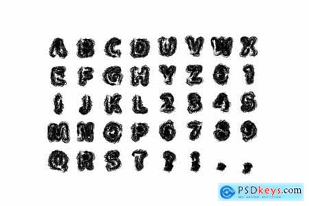 Sketchy vector alphabet