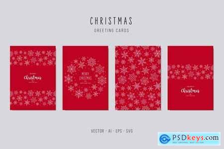 Christmas Greeting Vector Card Set