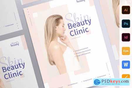 Skin Beauty Clinic Poster Flyer Business Card Brochure Bifold Trifold