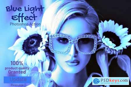 Blue Light Effect Photoshop Action 4100453