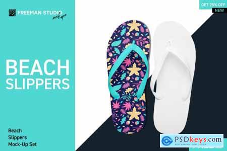 Beach Slippers Mock-Up Set 4234277