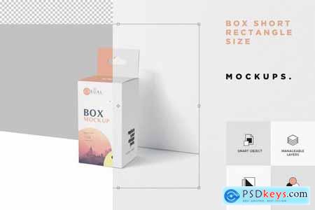 Box Mockup Set - Short Rectangle Size with Hanger