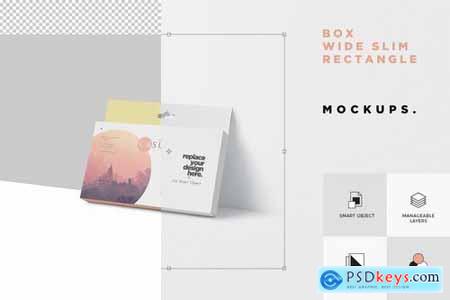 Box Mockup - Wide Slim Rectangle Size with Hanger