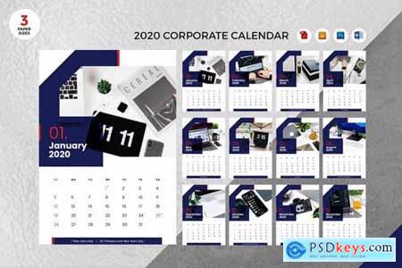 Corporate Business 2020 Calendar - AI, DOC, PSD