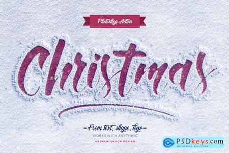 Snow Lettering - Photoshop Action