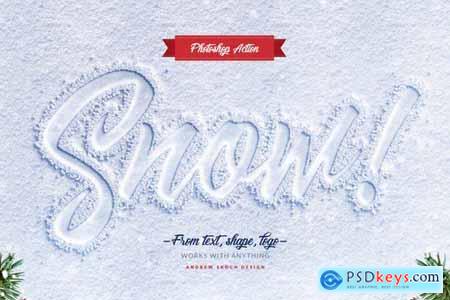Snow Lettering - Photoshop Action