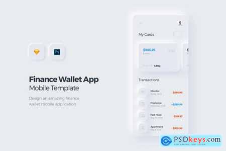 Finance Wallet Mobile App UI Kit Template 2