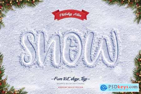 Snow Lettering - Photoshop Action