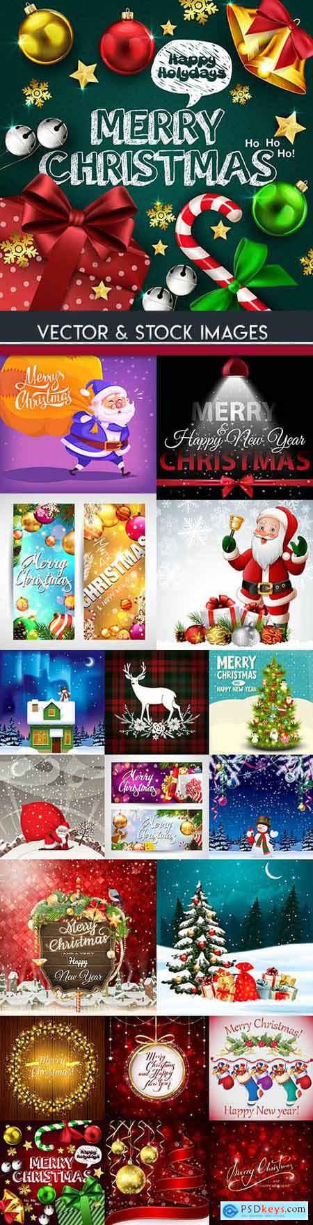 Merry Christmas and New Year background decorative 15