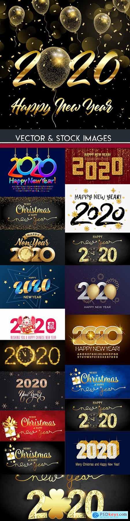 New Year and Christmas decorative 2020 illustration 6