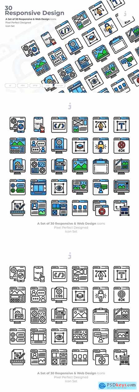 30 Responsive & Web Design Icons