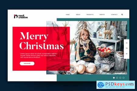 Merry Christmas Web Landing Page AI and PSD