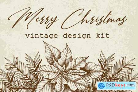 Merry Christmas Vintage Design Kit
