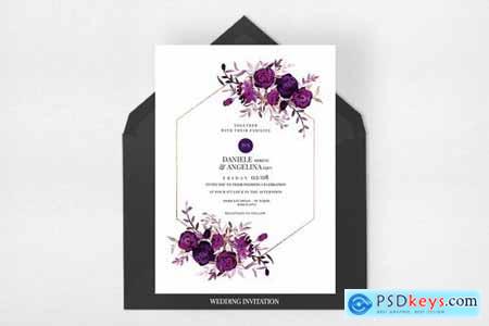Wedding Invitation Suite - Burgundy