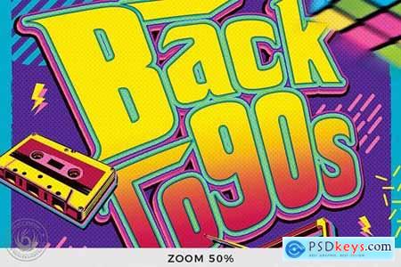 Back to the 90s Flyer Template Free Download Photoshop Vector Stock