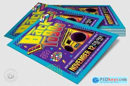 Back to the 90s Flyer Template Free Download Photoshop Vector Stock