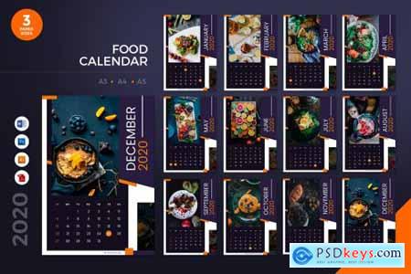 Food Restaurant 2020 Calendar - AI, DOC, PSD